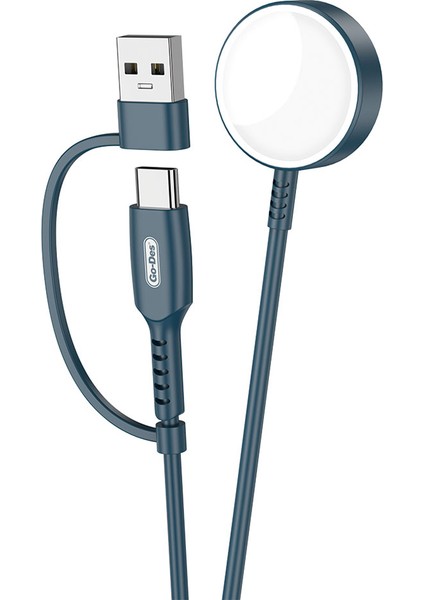 Watch Serisi Se/7/6/5/4/3 Akıllı Saat Wireless Şarj 2 In 1 Type-C ve USB Şarj Aleti Go Des GD-UC608