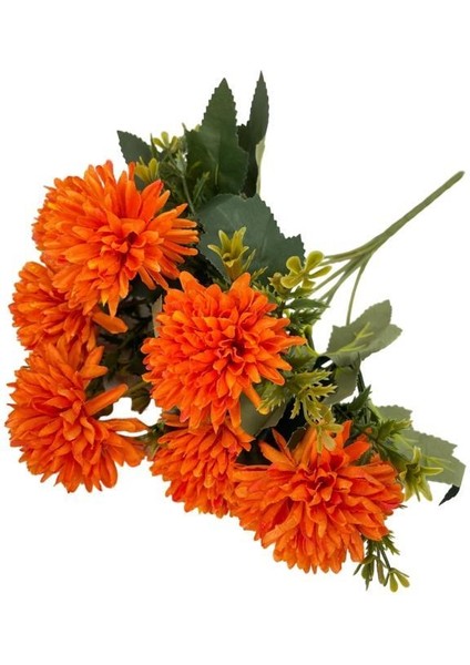 Yapay Çiçek Krizantem Kartopu Turuncu Cipsolu 7dallı Demet fiyatları