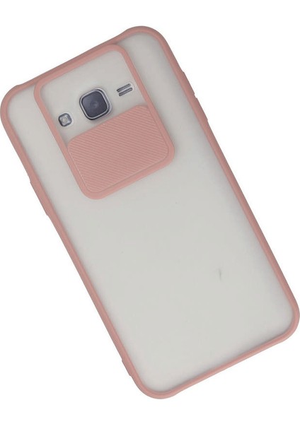 Samsung Galaxy J7 Kılıf Palm Buzlu Kamera Sürgülü Silikon - Pembe