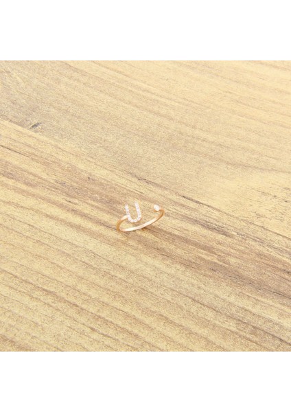 925 Ayar Gümüş Harfli Ayarlanabilir Yüzük