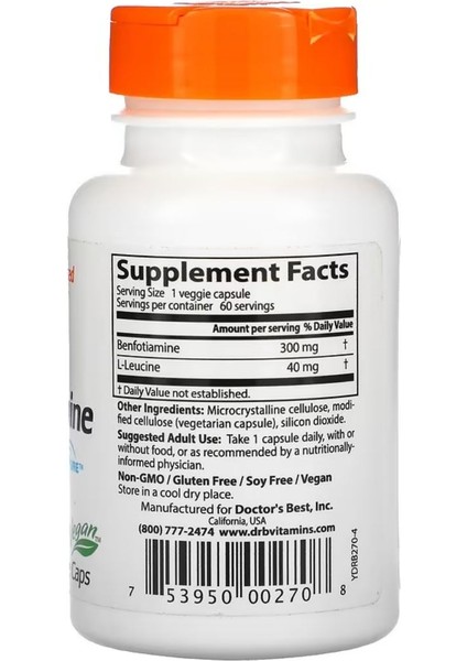 Benfotiamine With Benfopure, 300 mg, 60 Veggie Caps fiyatları