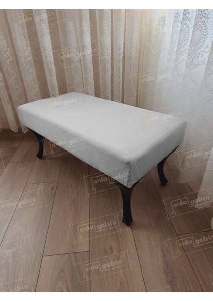 110 cm Düz Ayak Ucu Kapı Önü Antre Bench Puf Siyah Ayak