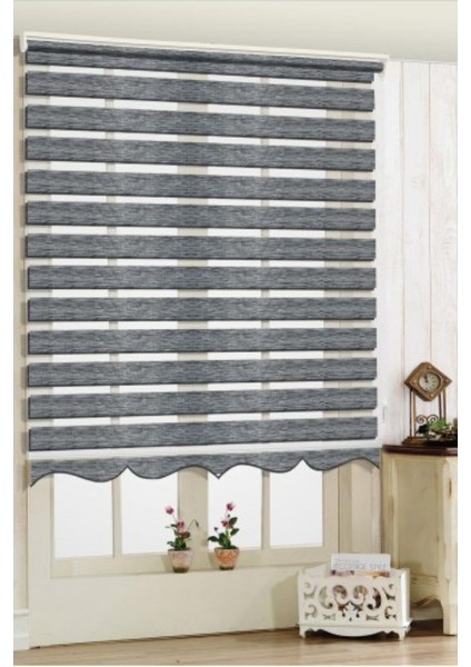 Modern Soft Bambu Zebra Perde Alüminyum Kasalı - Antrasit