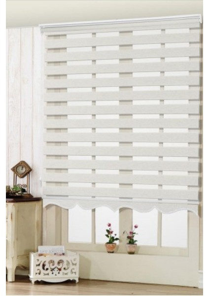 Modern Soft Bambu Zebra Perde Alüminyum Kasalı - Beyaz