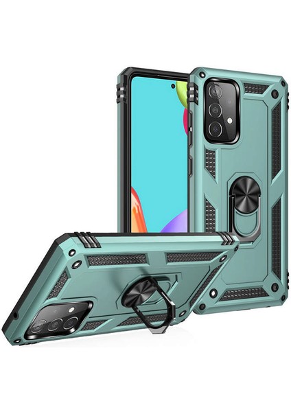 Samsung Galaxy A52S Kılıf Sofya Yüzüklü Silikon Kapak - Yeşil fiyatları