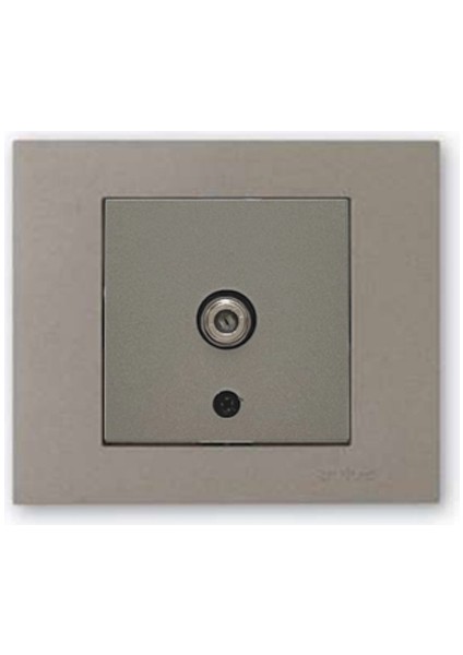 Grano Metalik F Konnektör Uydu Prizi Antrasit + Antrasit Çerçeve