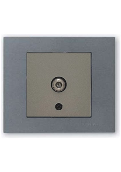 Grano Metalik F Konnektör Uydu Prizi Antrasit + Füme Çerçeve