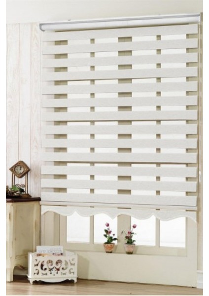 Modern Soft Bambu Zebra Perde Alüminyum Kasalı - Krem