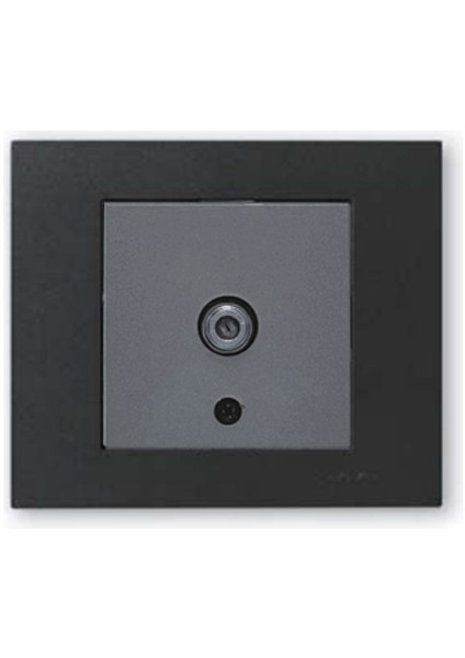 Grano Metalik F Konnektör Uydu Prizi Füme + Siyah Çerçeve