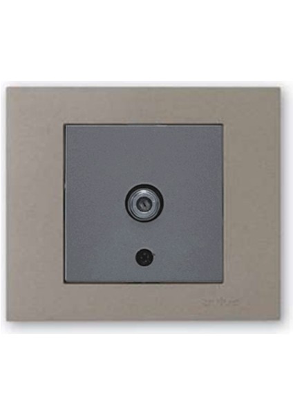 Grano Metalik F Konnektör Uydu Prizi Füme + Antrasit Çerçeve