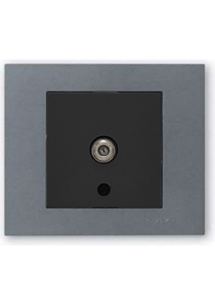 Grano Metalik F Konnektör Uydu Prizi Siyah + Füme Çerçeve