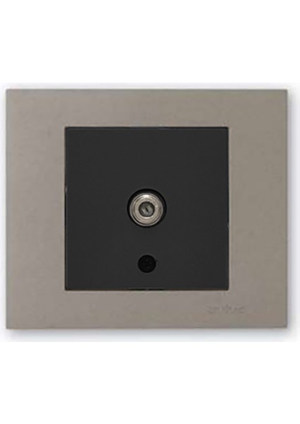 Grano Metalik F Konnektör Uydu Prizi Siyah + Antrasit Çerçeve