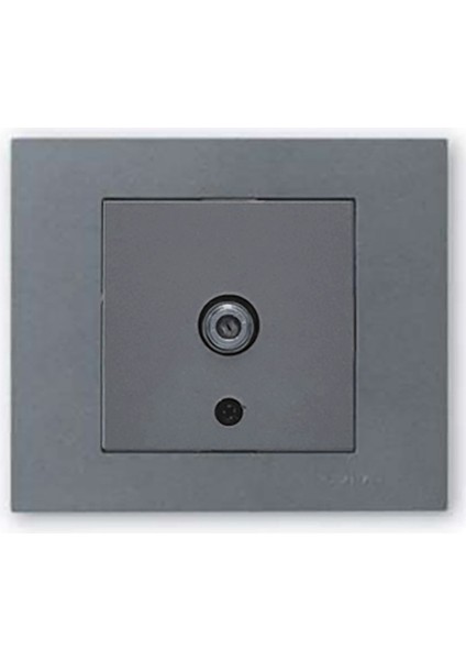 Grano Metalik F Konnektör Uydu Prizi Füme + Füme Çerçeve