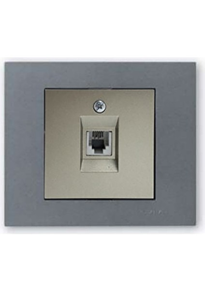 Grano Metalik Numeris Telefon Prizi Antrasit + Füme Çerçeve