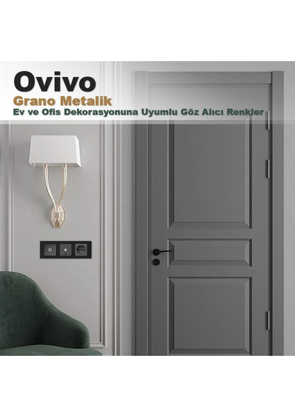 Grano Metalik Komütatör Füme + Antrasit Çerçeve