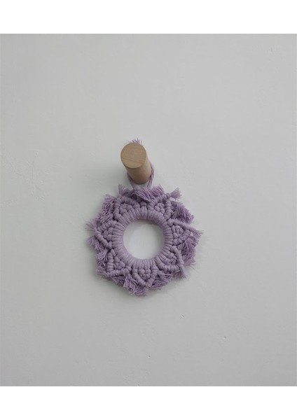 Makrome Kartanesi Duvar Süsü-Mor