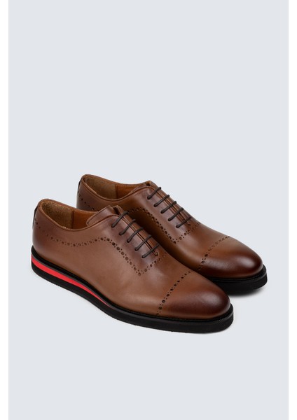 Hakiki Deri Taba Rengi Günlük Erkek Ayakkabı - 00491MTBAE06 fiyatları