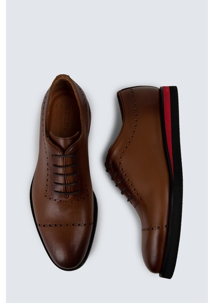 Hakiki Deri Taba Rengi Günlük Erkek Ayakkabı - 00491MTBAE06 fırsatları