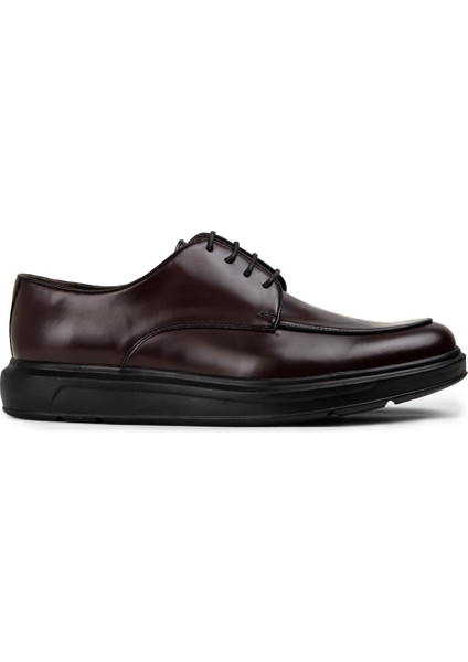 Deri Bordo Comfort Günlük Erkek Ayakkabı - 01841MBRDP02