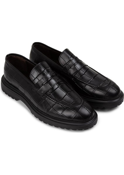 Deri Siyah Loafer Erkek Ayakkabı - 01878MSYHE03 fiyatları