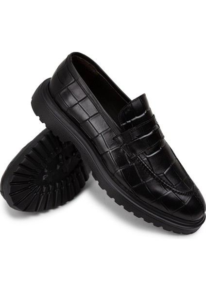 Deri Siyah Loafer Erkek Ayakkabı - 01878MSYHE03 modelleri