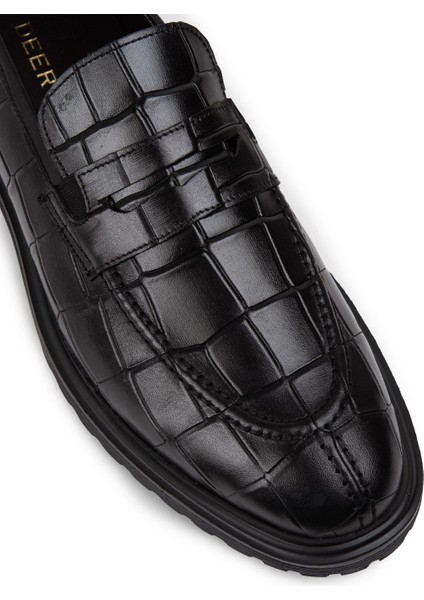 Deri Siyah Loafer Erkek Ayakkabı - 01878MSYHE03 indirimleri