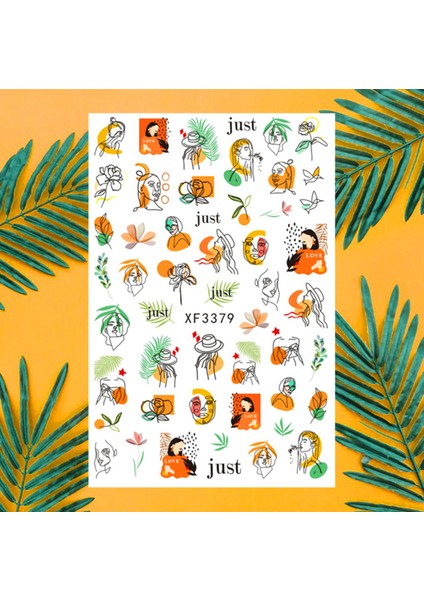 Nail Art Tırnak Süsleme Sticker, Tırnak Dövmesi, Tırnak Tattoo