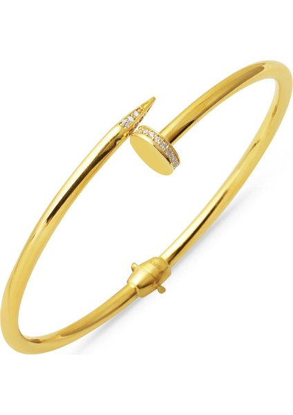 14 Ayar Taşlı Çivili Kelepçe Altın Bilezik fiyatları