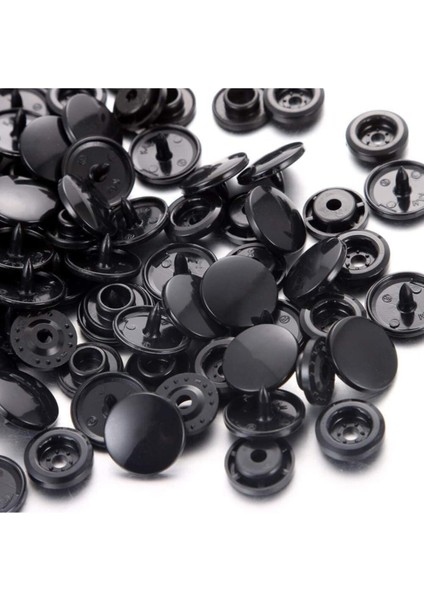 T5 Plastik Siyah Çıtçıt (1000 Adet) (12MM Plastik Çıtçıt)