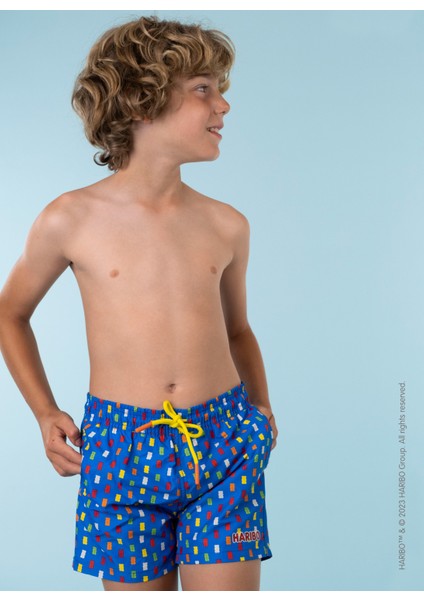 Koyu Mavi Erkek Çocuk Şort Mayo HRBSWM001