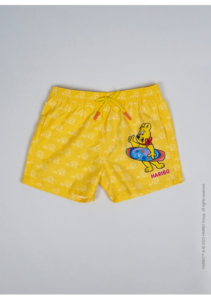 Sarı Erkek Çocuk Şort Mayo HRBSWM005