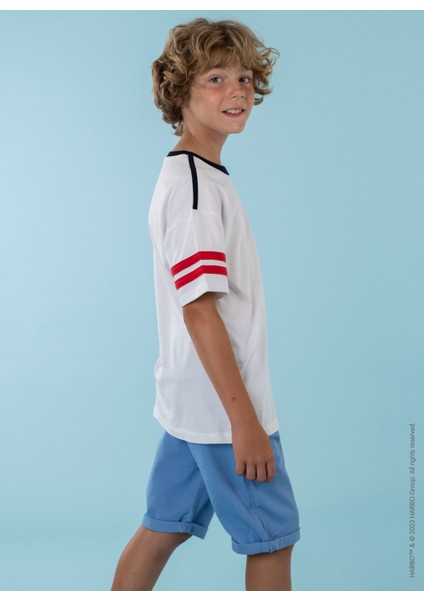 Baskılı Beyaz Erkek Çocuk T-Shirt HRBTXT003 fiyatları