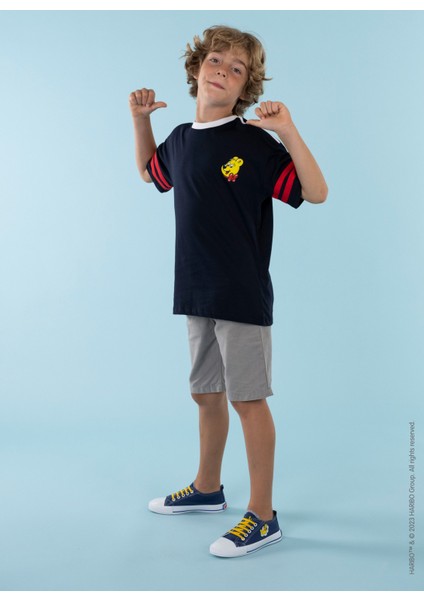 Baskılı Lacivert Erkek Çocuk T-Shirt HRBTXT003 fırsatları