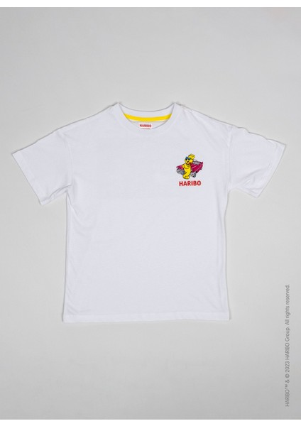 Baskılı Beyaz Erkek Çocuk T-Shirt HRBTXT007