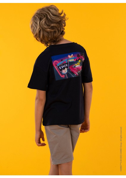Baskılı Lacivert Erkek Çocuk T-Shirt HRBTXT007 fiyatları