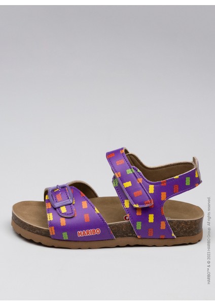 Mor Kız Çocuk Sandalet Ankle Buckled Sandalet
