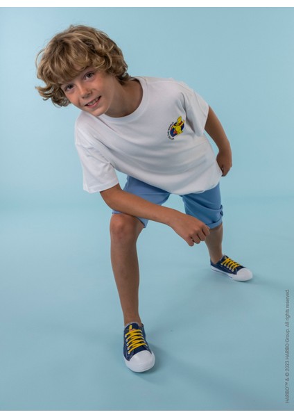 Baskılı Beyaz Erkek Çocuk T-Shirt HRBTXT100 fiyatları