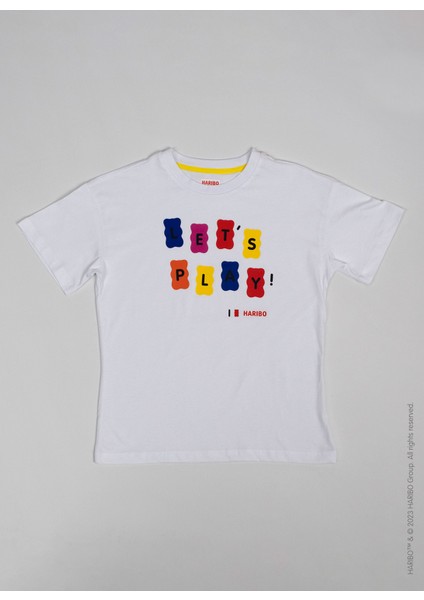 Baskılı Beyaz Erkek Çocuk T-Shirt HRBTXT104 modelleri