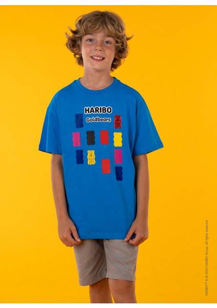 Baskılı Lacivert Erkek Çocuk T-Shirt HRBTXT008