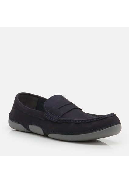 02AYH265230A680 Hakiki Deri Lacivert Erkek Loafer
