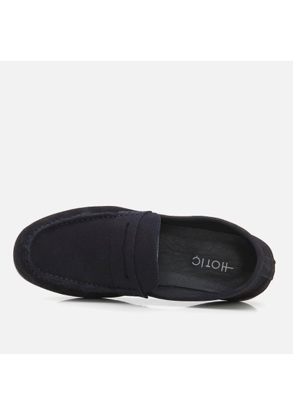 02AYH265230A680 Hakiki Deri Lacivert Erkek Loafer