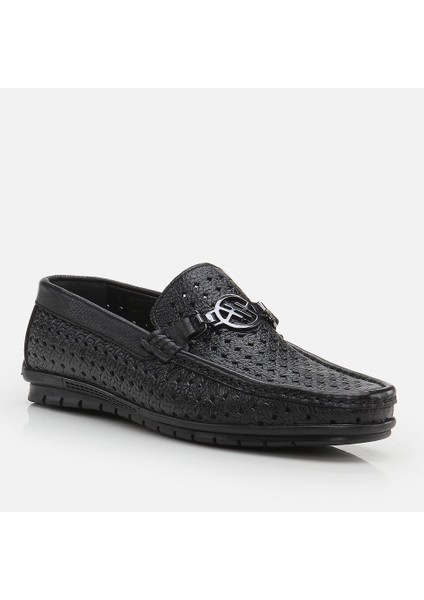 Hakiki Deri Siyah Erkek Loafer