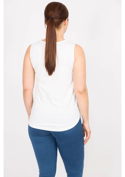 Kadın Kemik Büyük Beden Ön Etek Ucu Lastik Detaylı Arkası Uzun Bluz fırsatları