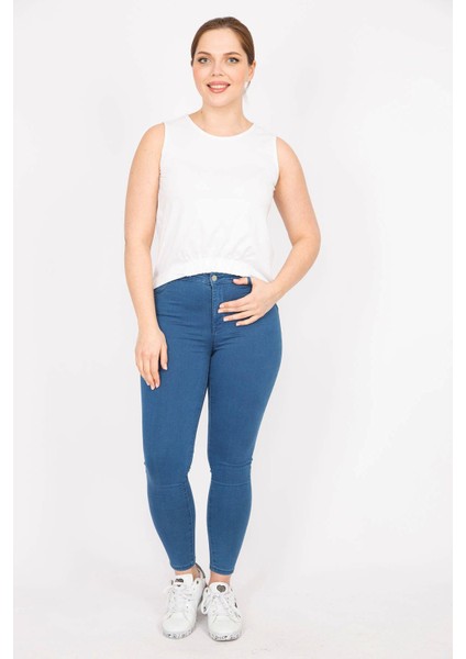 Kadın Kemik Büyük Beden Ön Etek Ucu Lastik Detaylı Arkası Uzun Bluz indirimleri