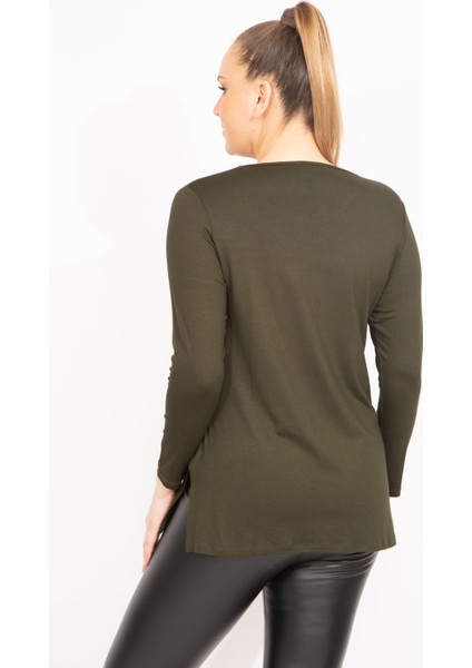 Kadın Haki Payet Detaylı Bluz 65N35471 modelleri