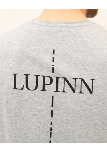 Sırt Baskılı Gri Erkek T-Shirt modelleri