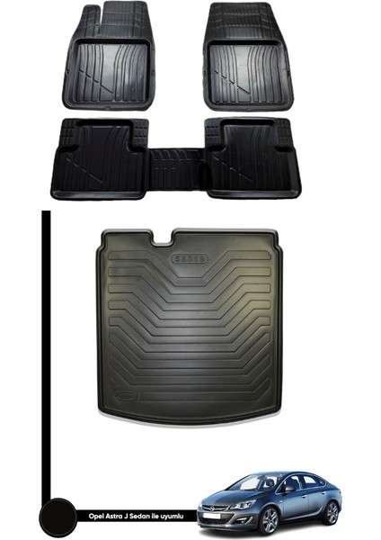 Opel Astra J Sedan Oto Paspas ve Bagaj Havuzu Double Ikili Set