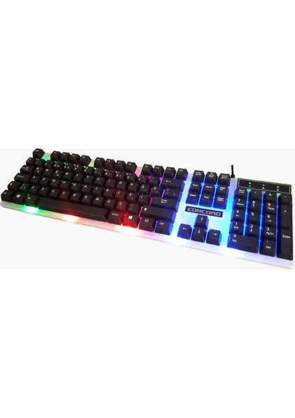 Concord C-59 Gökkuşağı Nefes Efektli Aydınlatma Gaming Oyuncu Klavye Q Tr