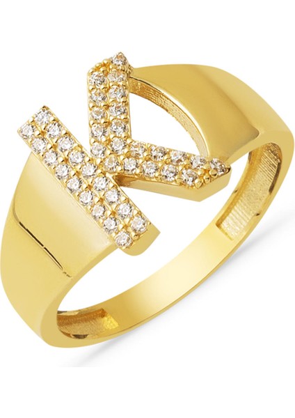 14 Ayar K Harfi Altın Yüzük