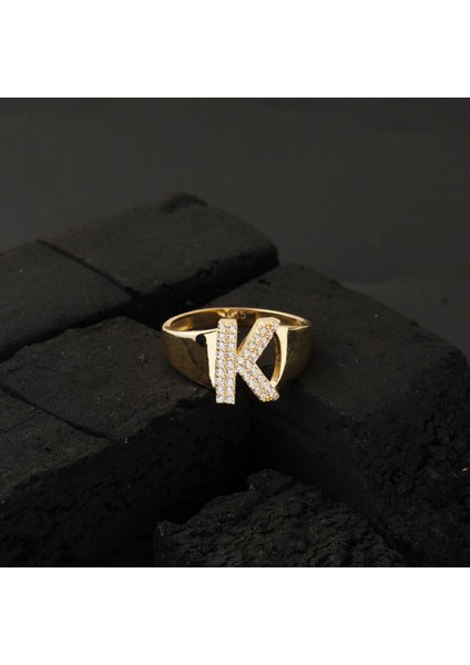 14 Ayar K Harfi Altın Yüzük modelleri